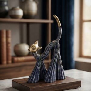 AR1848 ( Modern Blue Metal Cat Showpiece ) 24PCS CTN