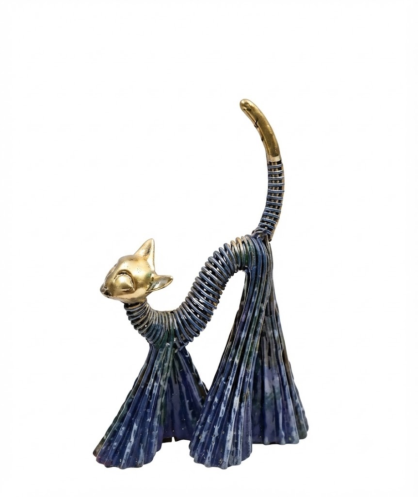 AR1848 ( Modern Blue Metal Cat Showpiece ) 24PCS CTN - Image 2