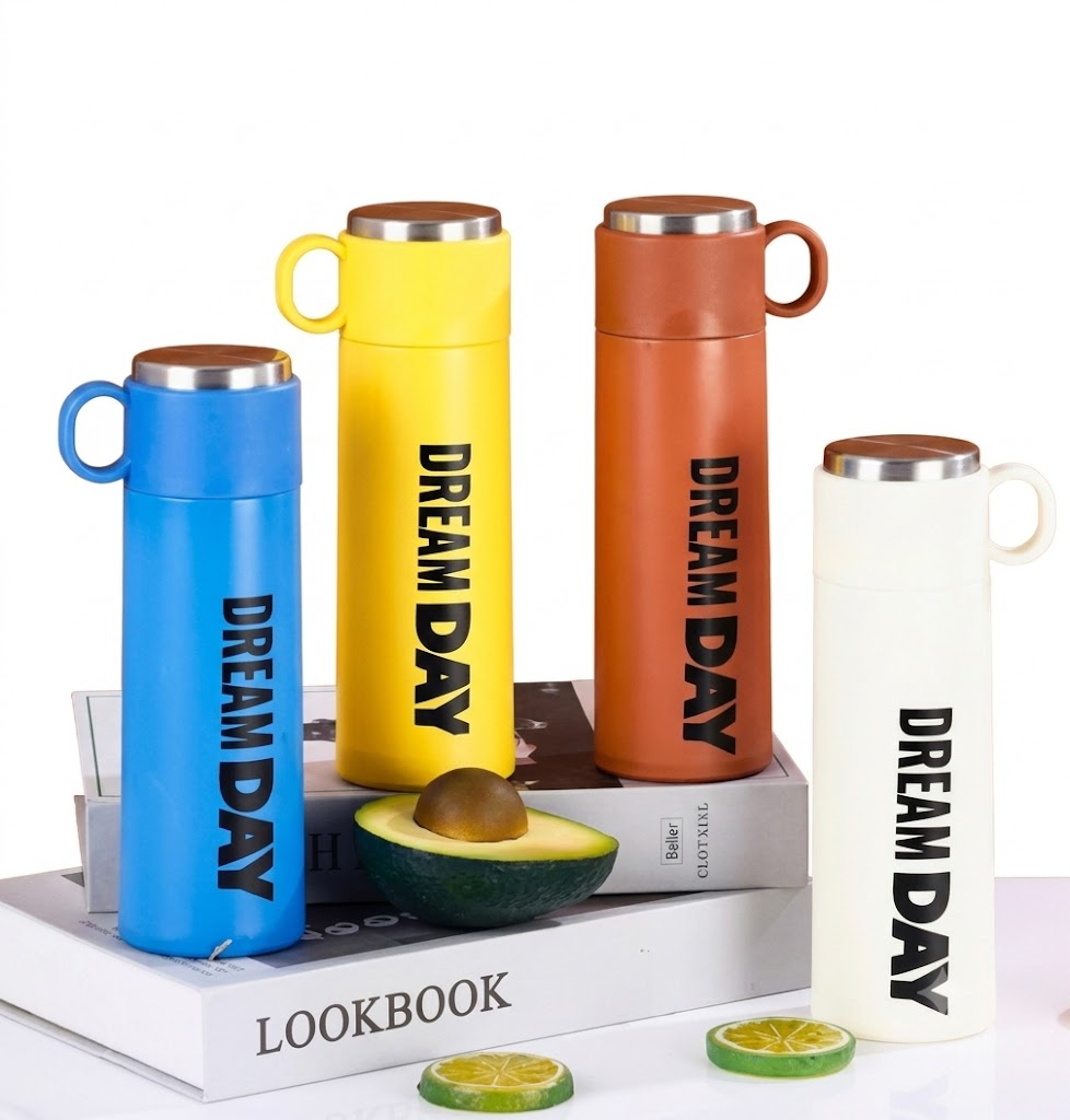 AR3385 ( Dream Day Vacuum Insulated Stainless Steel Flask Bottle with Cup Lid ) ( 80pcs/Ctn ) - Image 2