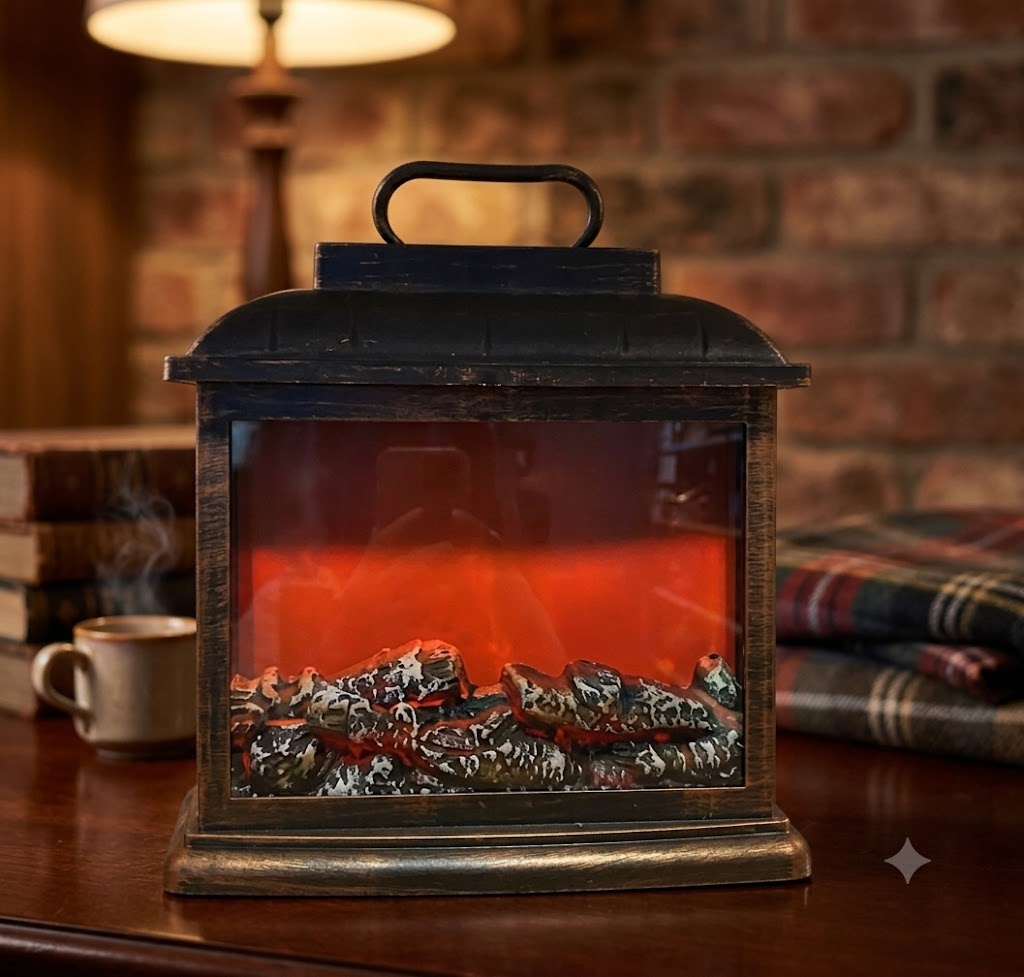 AR965 ( Vintage LED Fireplace Lantern Tabletop Decorative Lamp ) 12Pcs Ctn