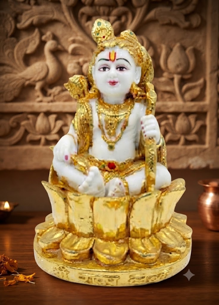 AW 1390 ( Handcrafted Bal Gopal on Lotus Decorative Idol )