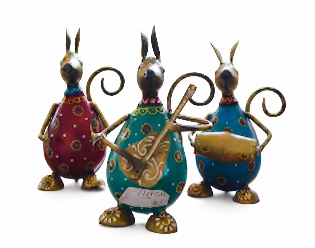C-71 ( Handcrafted Musical Rabbit Trio Metal Showpiece Set ) - Image 2