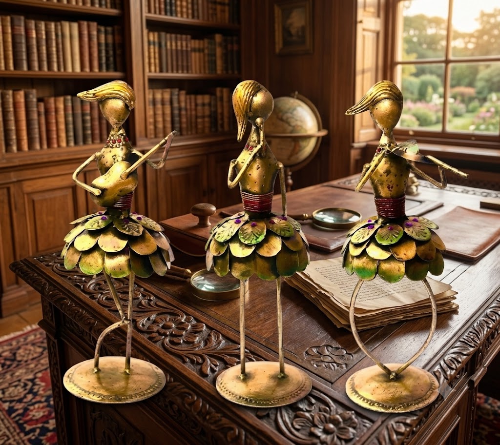 C-95 ( Handcrafted Metal Musical Lady Trio Showpiece Set )