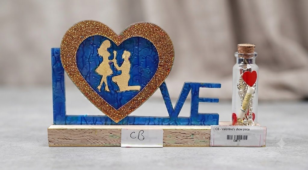 CB ( Romantic LOVE Couple Resin Showpiece with Mini Message Bottle )