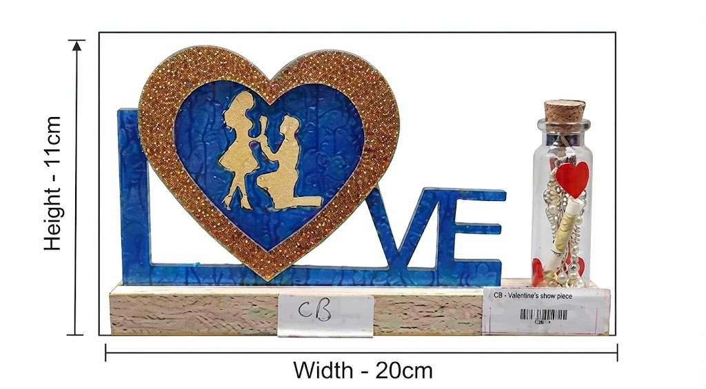 CB ( Romantic LOVE Couple Resin Showpiece with Mini Message Bottle ) - Image 2