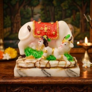Handcrafted Bal Krishna with Kamdhenu Cow Idol