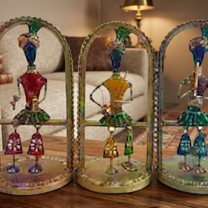 DOLLSTAND 373 ( Handcrafted Tribal Musician Metal Doll Stand Showpiece Set )