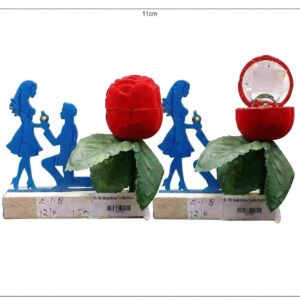 E1B ( Eternal Rose Proposal Ring Box Couple Showpiece )