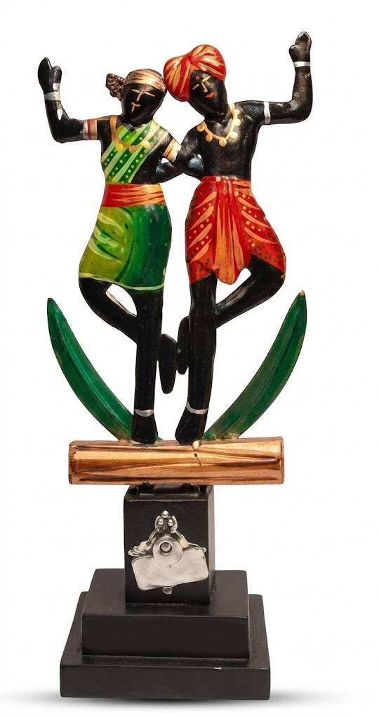JP-1079 ( Handcrafted Tribal Couple Dancing Metal Table Decor Showpiece ) - Image 2
