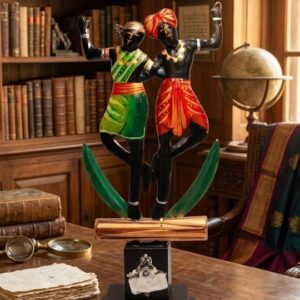 JP-1079 ( Handcrafted Tribal Couple Dancing Metal Table Decor Showpiece )