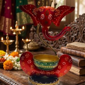 JP-237 ( Handcrafted Lord Ganesha Metal Tealight Candle Holder )