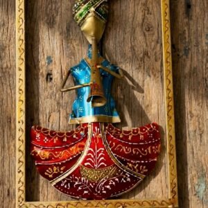 JP-356 ( Handcrafted Tribal Musician Metal Wall Key Holder with 4 Hooks )