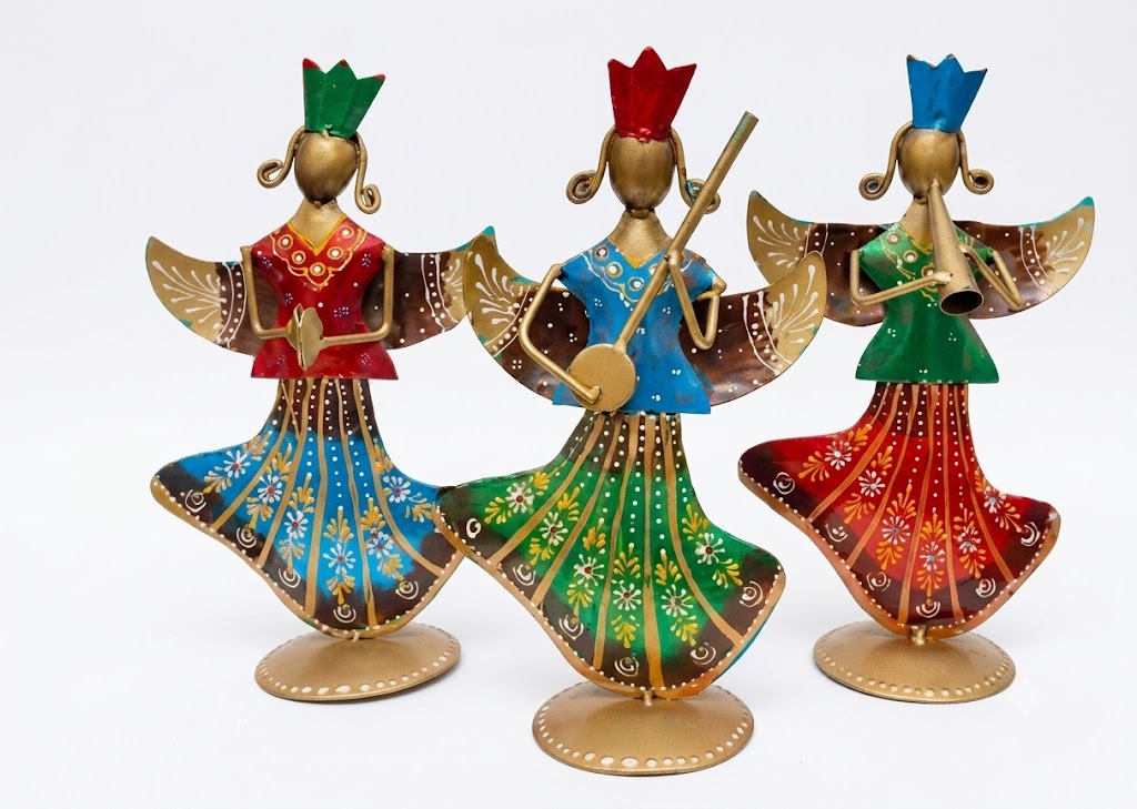 JP-369 ( Handcrafted Tribal Folk Musicians Metal Showpiece Set of 3 ) - Image 2