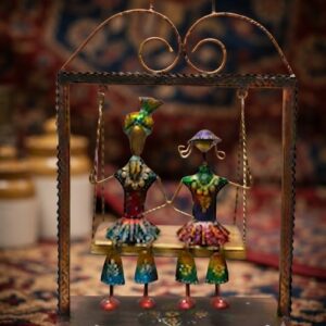 JP-382 ( Handcrafted Metal Couple on Swing Showpiece )