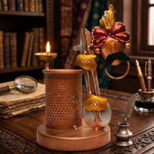 JP-435  ( Handcrafted Royal Rajasthani Pen Stand Metal Showpiece )