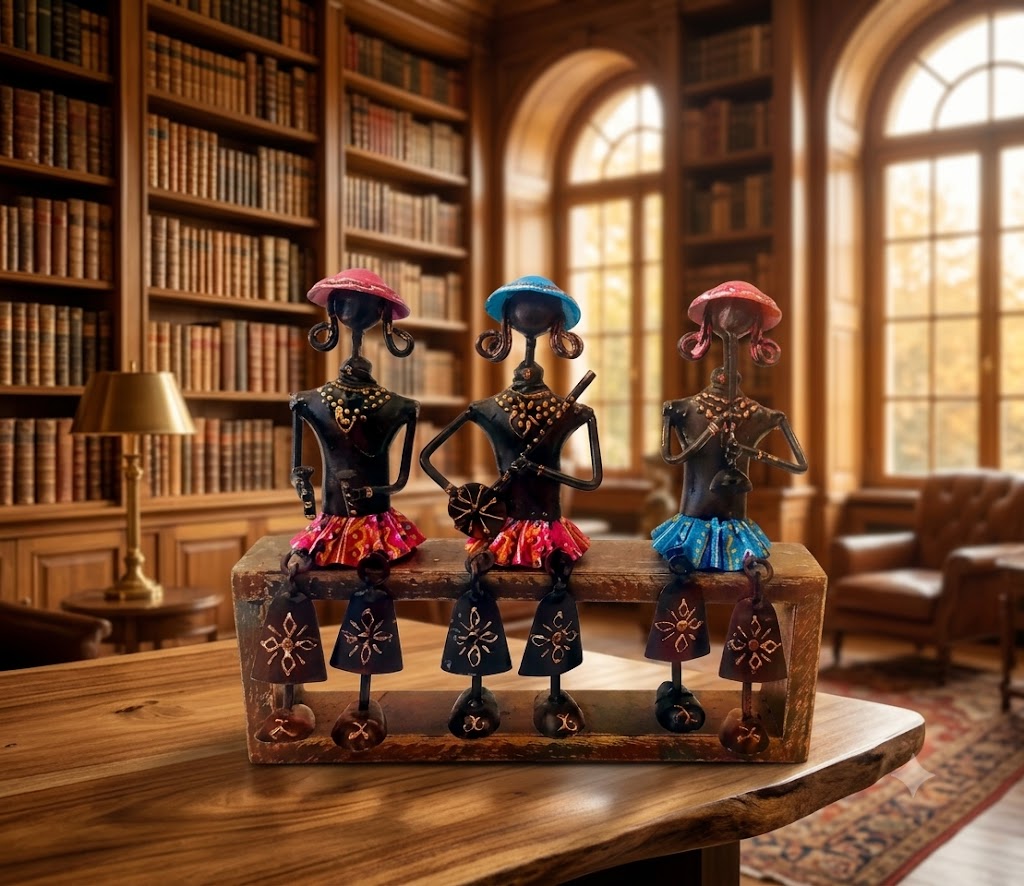 JP377 ( Tribal Harmony Musical Trio Metal Showpiece )