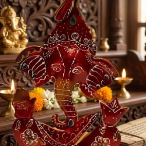 Jp-404 ( Handcrafted Lord Ganesha Metal Diya Showpiece )