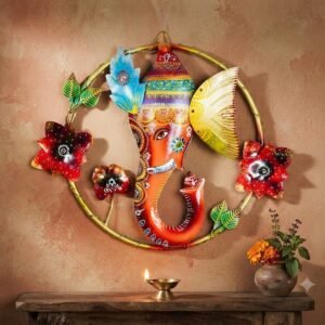 Jp-436  ( Handcrafted Lord Ganesha Metal Wall Art )
