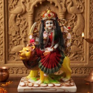 MATA 752 ( Handcrafted Maa Durga Idol on Lion with Designer Dress )