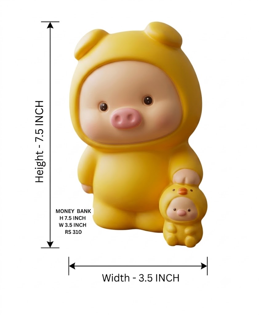 Money Bank ( Cute Piggy Hood Money Bank Coin Savings Box ) - Image 2