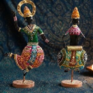 NDT ( Handcrafted Tribal Folk Dancer Couple Metal Sculpture )