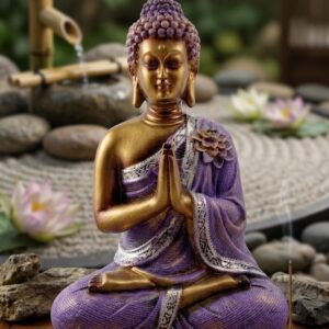 NO 14192 ( Premium Meditating Buddha Statue with Purple Robe )