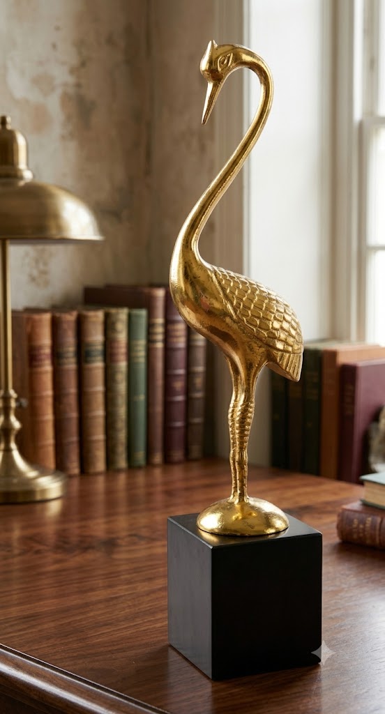 P J ( Luxury Golden Crane Bird Decorative )