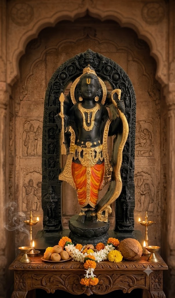 Premium Lord Ram (Ram Lalla) Standing Idol with Bow & Arrow