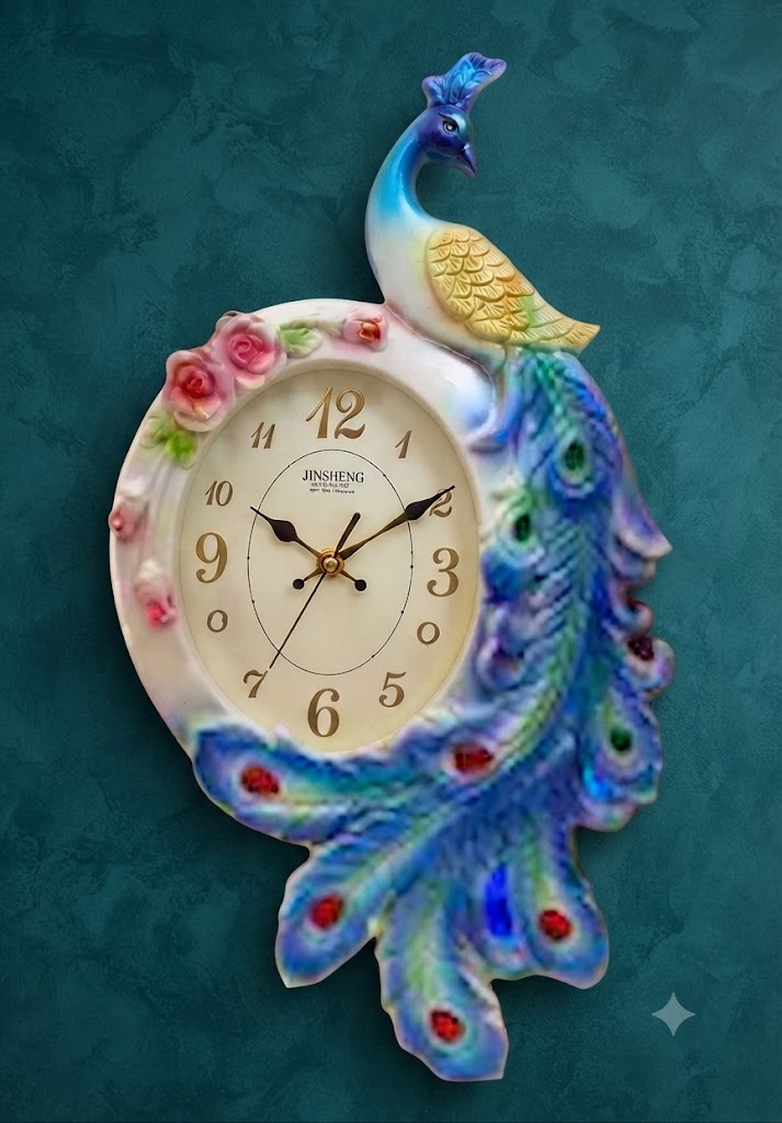 Royal Peacock Designer Table Clock