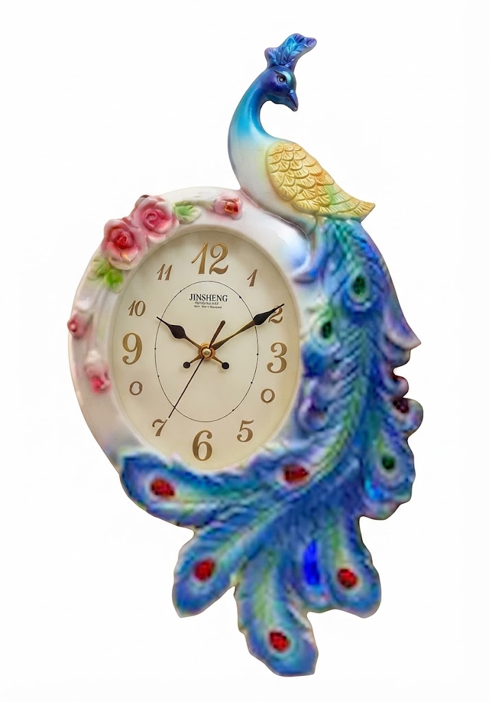 Royal Peacock Designer Table Clock - Image 2