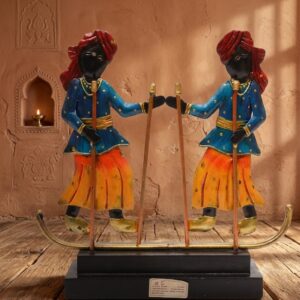 Handcrafted Tribal Musicians Metal Sculpture – Folk Art Decorative Showpiece
