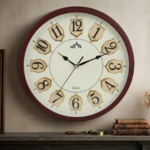 Classic Premium Round Wall Clock with Embossed Gold Numerals