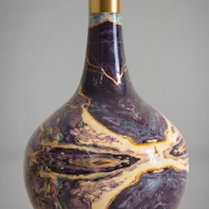 SA-1006 ( Royal Marble Fusion Decorative Ceramic Vase with Gold Neck )