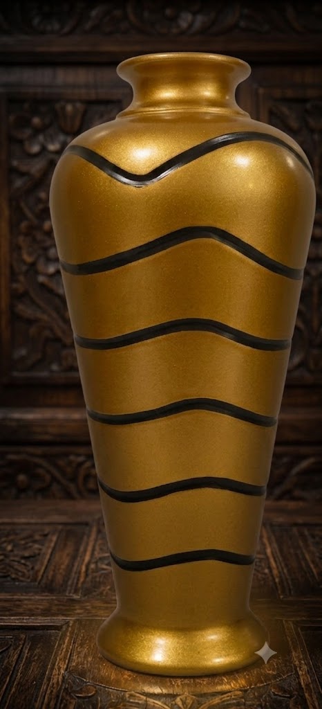 SA-1082 ( Modern Gold Wave Pattern Decorative Metal Floor Vase )