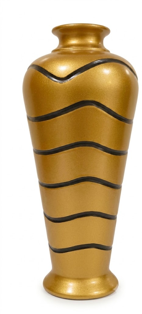 SA-1082 ( Modern Gold Wave Pattern Decorative Metal Floor Vase ) - Image 2