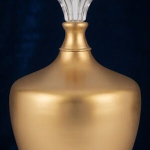 SA-1090 ( Luxury Matte Gold Decorative Metal Jar with Crystal Finial Lid )