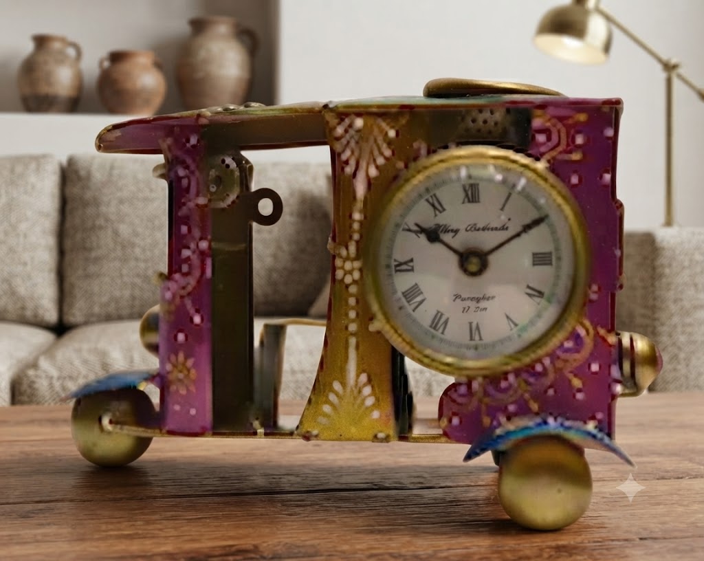 Scooter pen stand ( Vintage Scooter Metal Pen Stand with Analog Desk Clock )