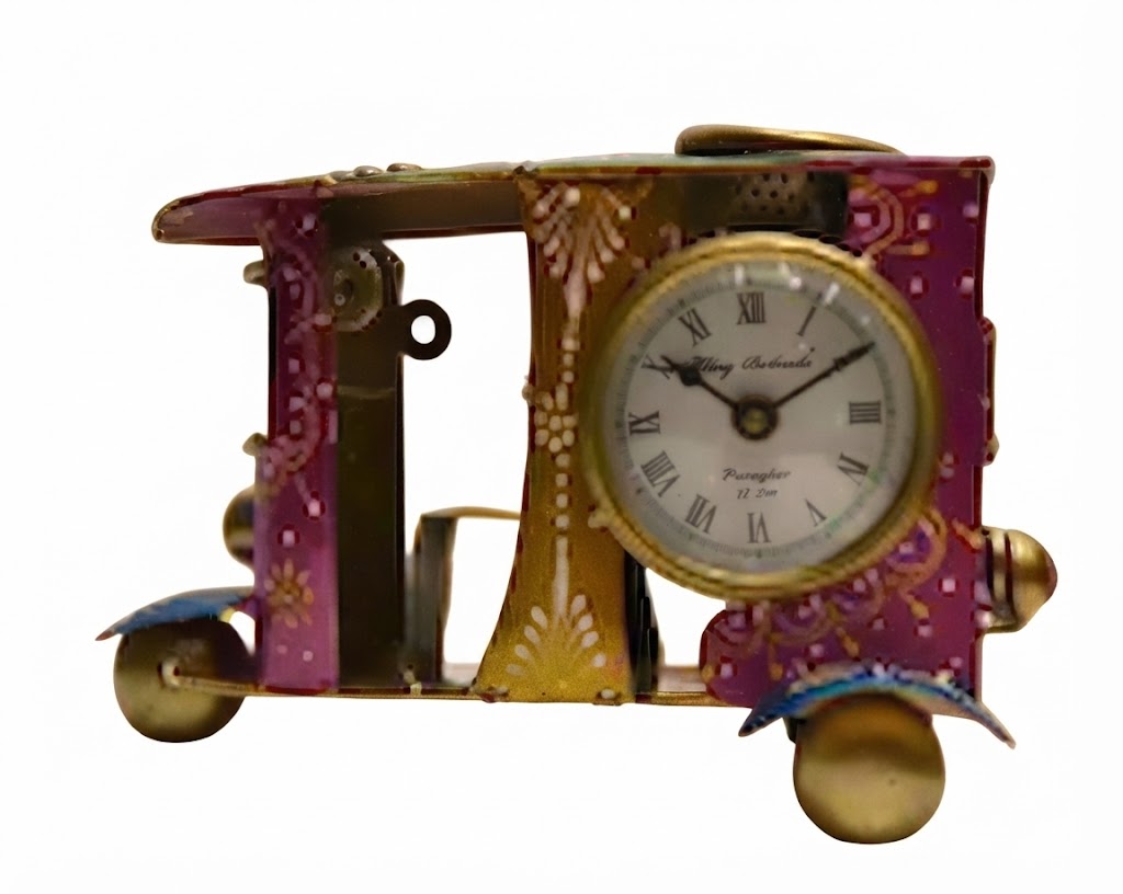 Scooter pen stand ( Vintage Scooter Metal Pen Stand with Analog Desk Clock ) - Image 2