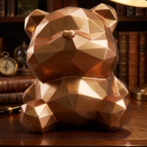Teddy boor money bank  ( Geometric Teddy Bear Money Bank – Modern Decorative Coin Saving Bank )