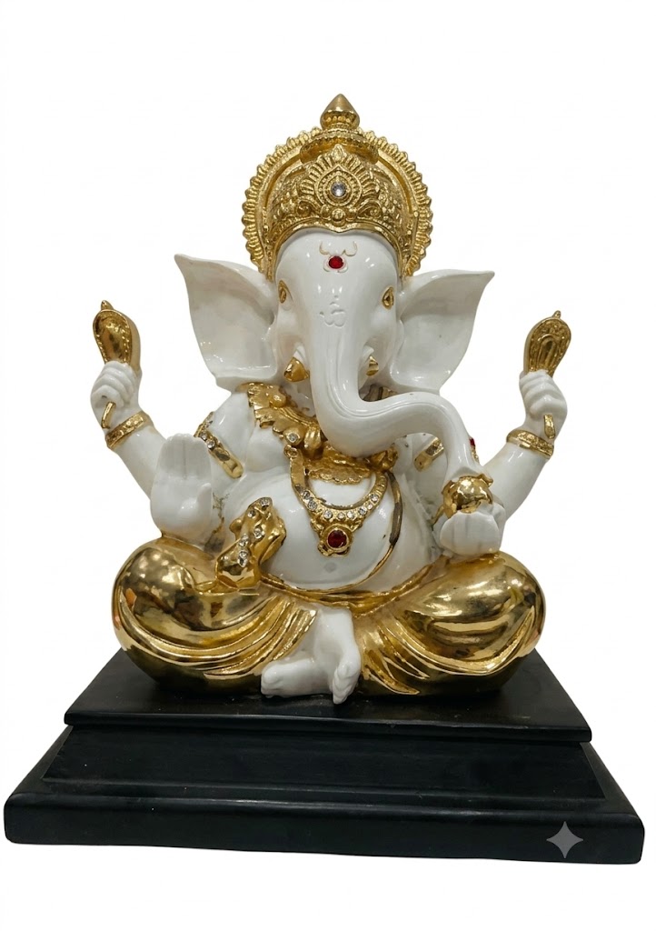 WG 441 ( Handcrafted Ganpati Statue for Home Temple, Office & Luxury Spiritual Décor ) - Image 2