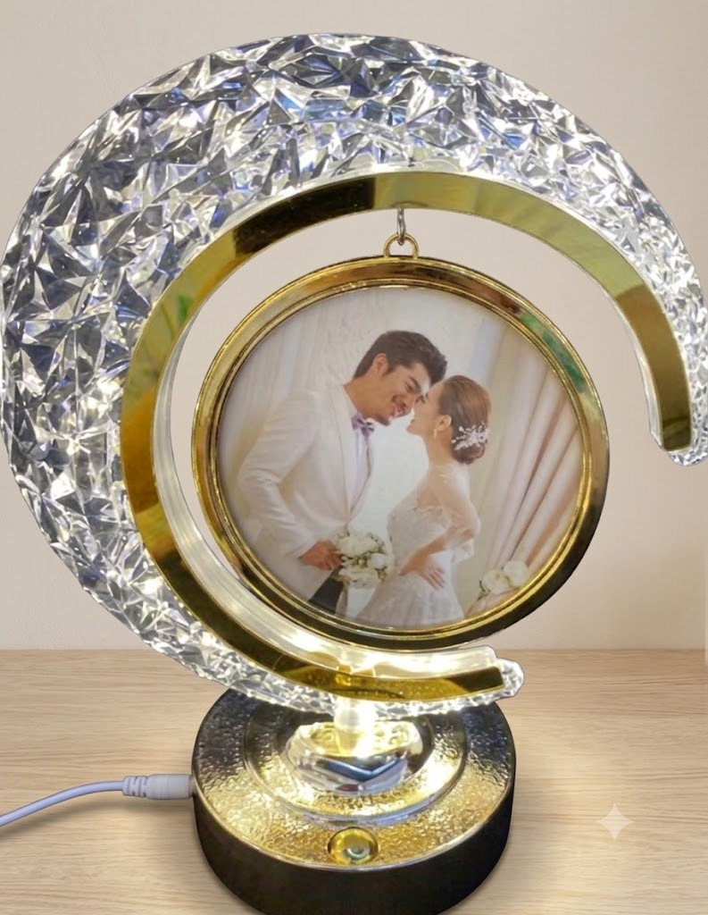 AR2354 ( Luxury Crystal LED Rotating Photo Frame Table Lamp ) PcsCtn.48 - Image 2