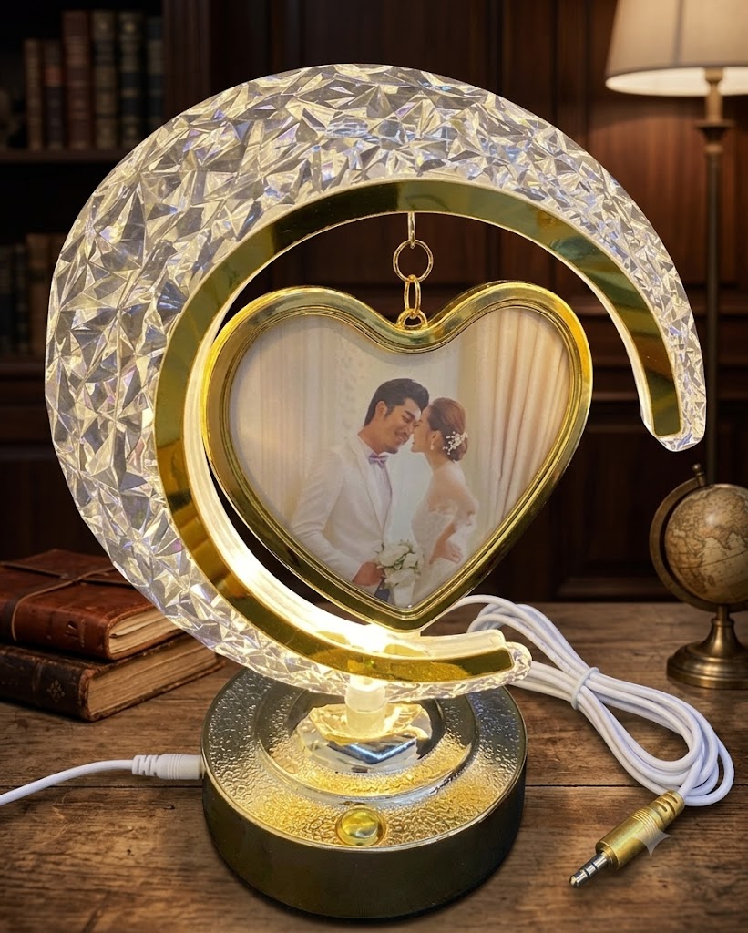 AR2353 ( Luxury Crystal LED Heart Photo Frame Table Lamp ) PcsCtn.48