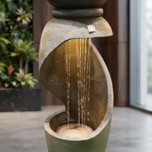 YS 2521 ( LED Indoor Water Fountain with Cascading Waterfall & Incense Holder – Stone Finish )