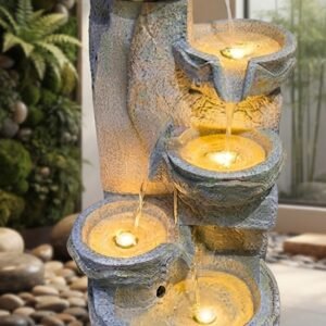 YS 2522 ( Rustic Stone Cascade Water Fountain with LED Lights )