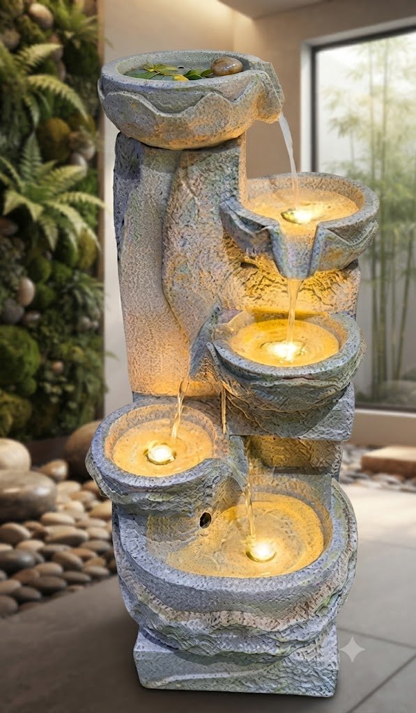 YS 2522 ( Rustic Stone Cascade Water Fountain with LED Lights )