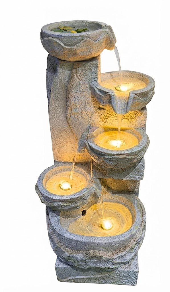 YS 2522 ( Rustic Stone Cascade Water Fountain with LED Lights ) - Image 2