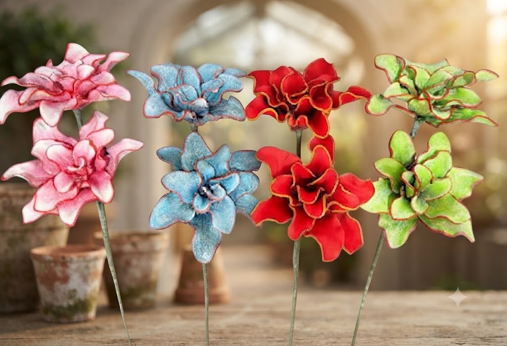 YS1148 ( Luxury Enamel Succulent Rose Artificial Flower Stem ) 144PCS CTN