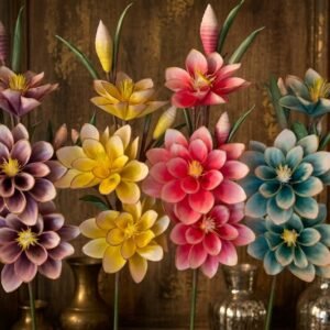 YS1149 ( Premium Enamel Dahlia Lotus Artificial Flower Stem )