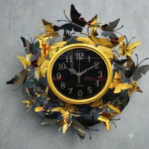 YS1303 ( Luxury Golden Butterfly Metal Wall Clock ) Pcs CTN-1