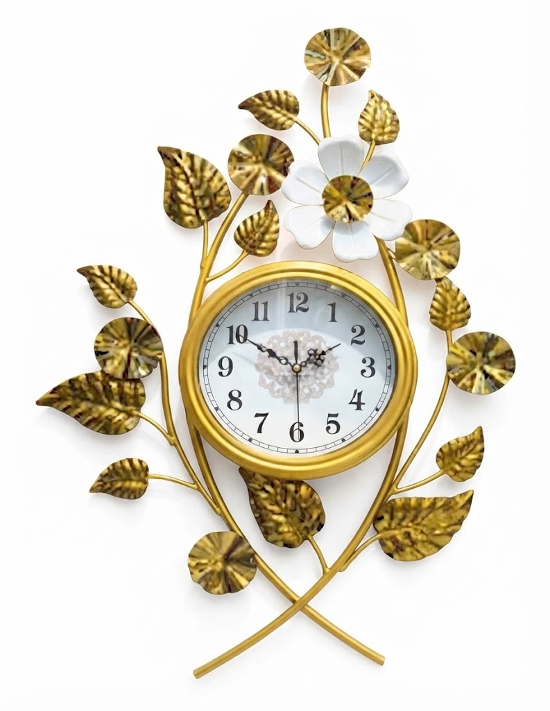 YS1307 ( Luxury Golden Floral Metal Wall Clock ) Pcs CTN-1 - Image 2